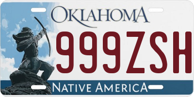 OK license plate 999ZSH