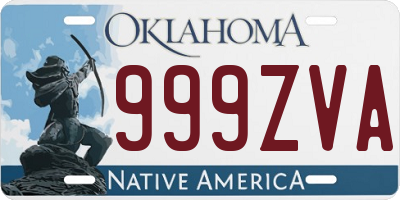 OK license plate 999ZVA