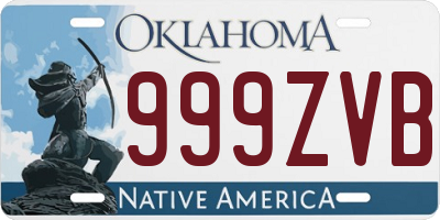 OK license plate 999ZVB