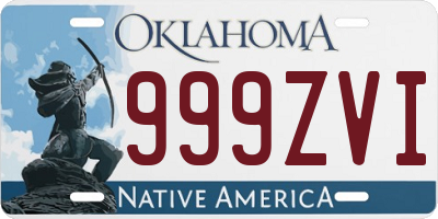 OK license plate 999ZVI