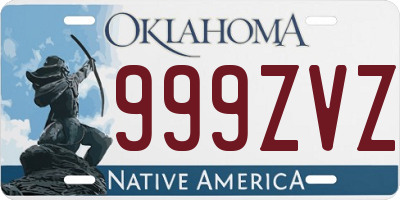 OK license plate 999ZVZ