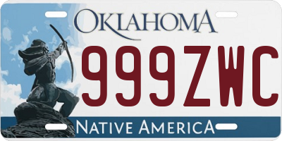 OK license plate 999ZWC