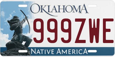 OK license plate 999ZWE