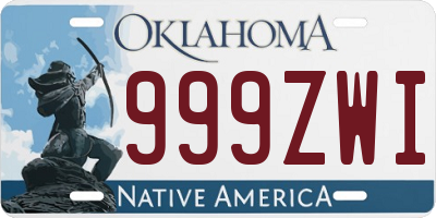 OK license plate 999ZWI