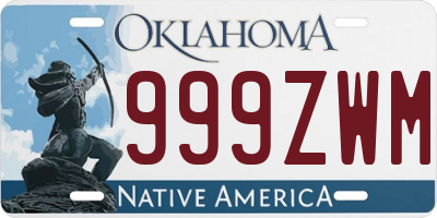 OK license plate 999ZWM