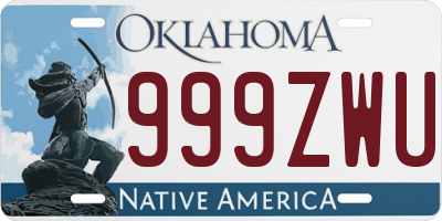 OK license plate 999ZWU