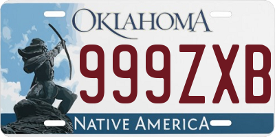 OK license plate 999ZXB