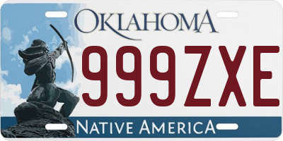 OK license plate 999ZXE