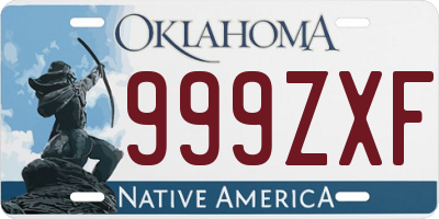 OK license plate 999ZXF