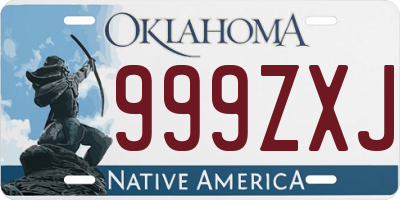 OK license plate 999ZXJ