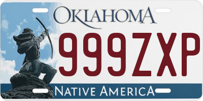 OK license plate 999ZXP