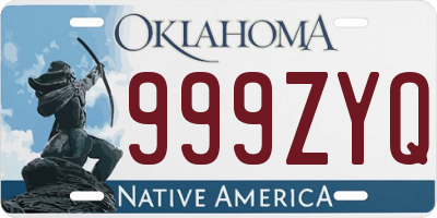 OK license plate 999ZYQ