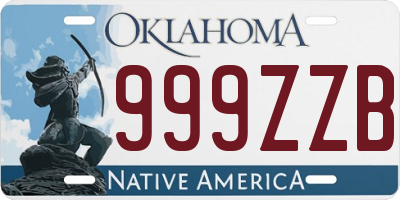 OK license plate 999ZZB