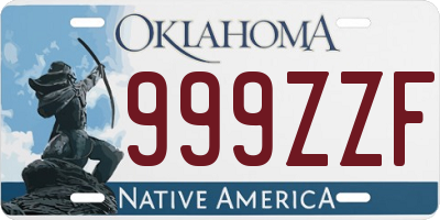 OK license plate 999ZZF