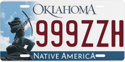 OK license plate 999ZZH