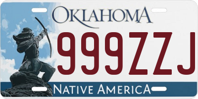 OK license plate 999ZZJ