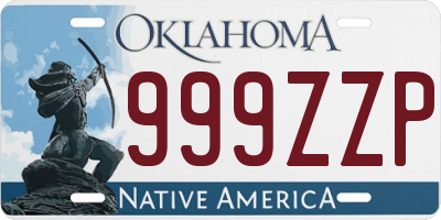 OK license plate 999ZZP