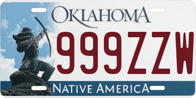 OK license plate 999ZZW