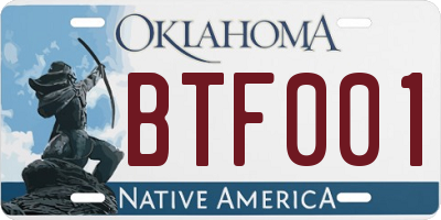 OK license plate BTF001