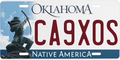 OK license plate CA9X0S