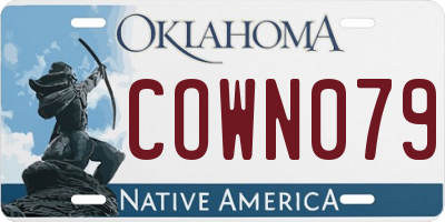 OK license plate COWN079