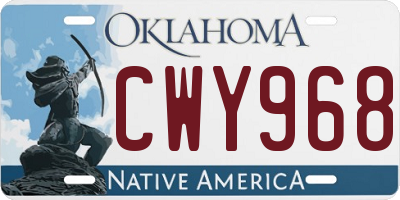 OK license plate CWY968