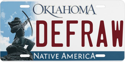 OK license plate DEFRAW