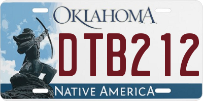 OK license plate DTB212
