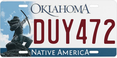 OK license plate DUY472