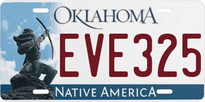 OK license plate EVE325