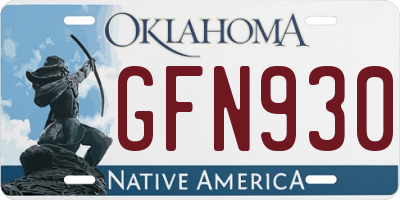 OK license plate GFN930