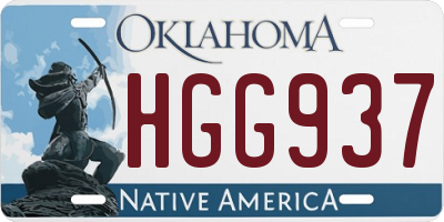 OK license plate HGG937