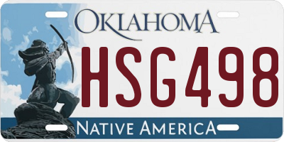 OK license plate HSG498