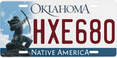 OK license plate HXE680