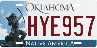 OK license plate HYE957