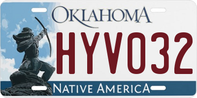 OK license plate HYV032