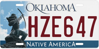 OK license plate HZE647