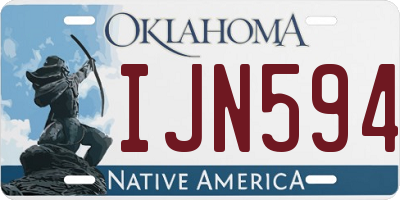 OK license plate IJN594