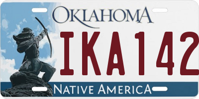 OK license plate IKA142