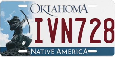 OK license plate IVN728