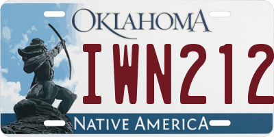 OK license plate IWN212