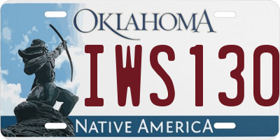 OK license plate IWS130