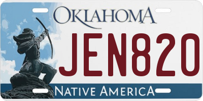 OK license plate JEN820