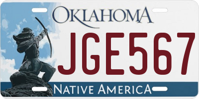 OK license plate JGE567