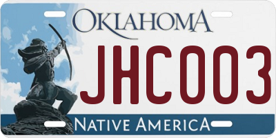 OK license plate JHC003