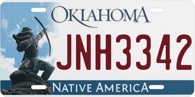 OK license plate JNH3342