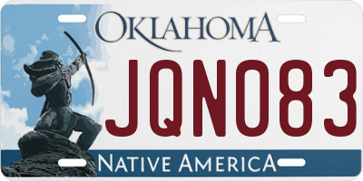 OK license plate JQN083