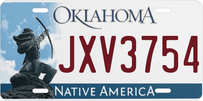 OK license plate JXV3754