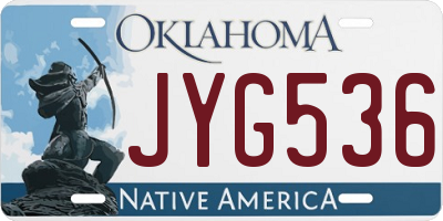 OK license plate JYG536