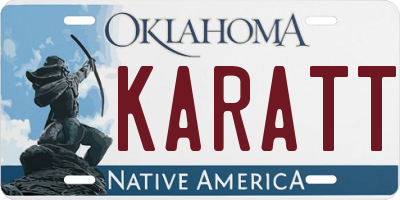 OK license plate KARATT